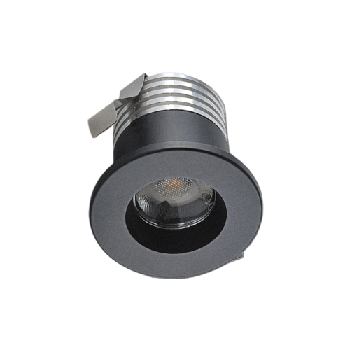 Black recessed ceiling light on a transparent background