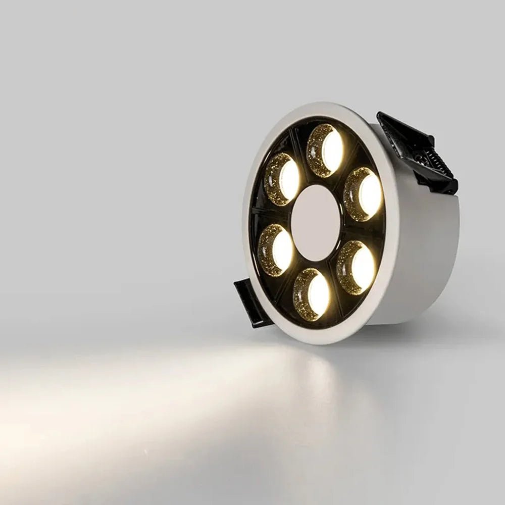 Ultralight Modern Recessed LED Ceiling Light with six illuminated bulbs and sleek compact design 