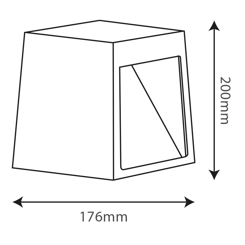 Line drawing of a rectangular prism with dimensions labeled