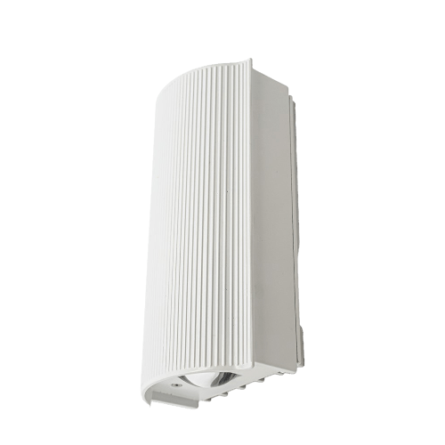 Ultralight Modern Wall Light (TK-G166) in white with a sleek, ribbed curved design for contemporary indoor or outdoor use.
