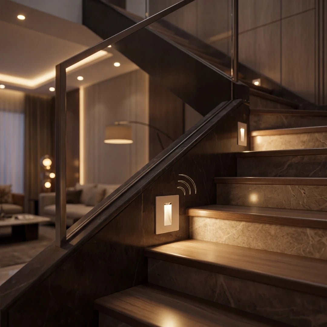 Staircase with modern design in a home interior setting