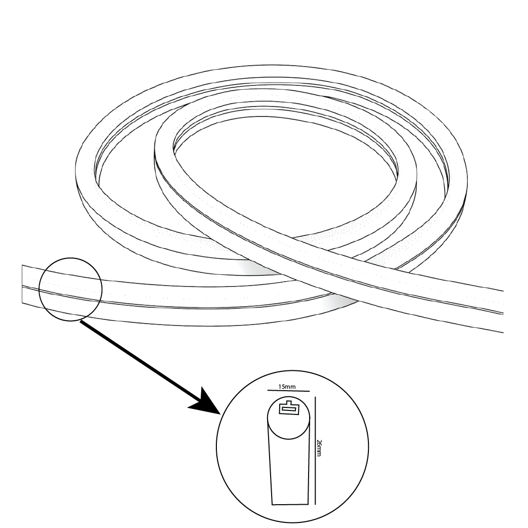 Ultralight Neon Flex Strip Light 50M - 24V - IP65  (U150-SMD2835-108P)