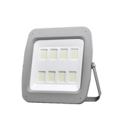 An ultralight outdoor LED floodlight with a modern design, featuring a grey housing and an array of LED lights on the front.