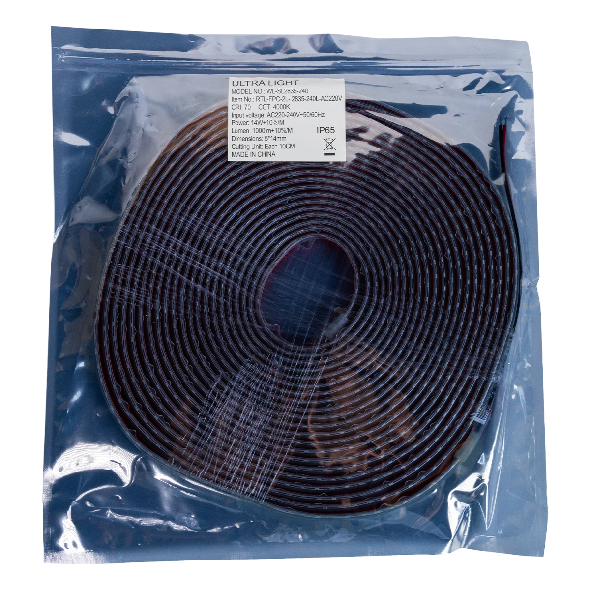 Ultralight Outdoor LED Strip 220 V IP65 – Double-Row Strip (RTL-FPC-2L-2835)