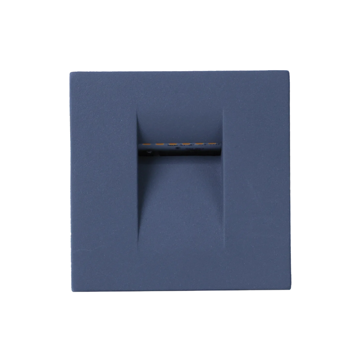 Three wall-mounted LED stair lights in white, black, and gray colors, with a minimalist square design and a central LED module.