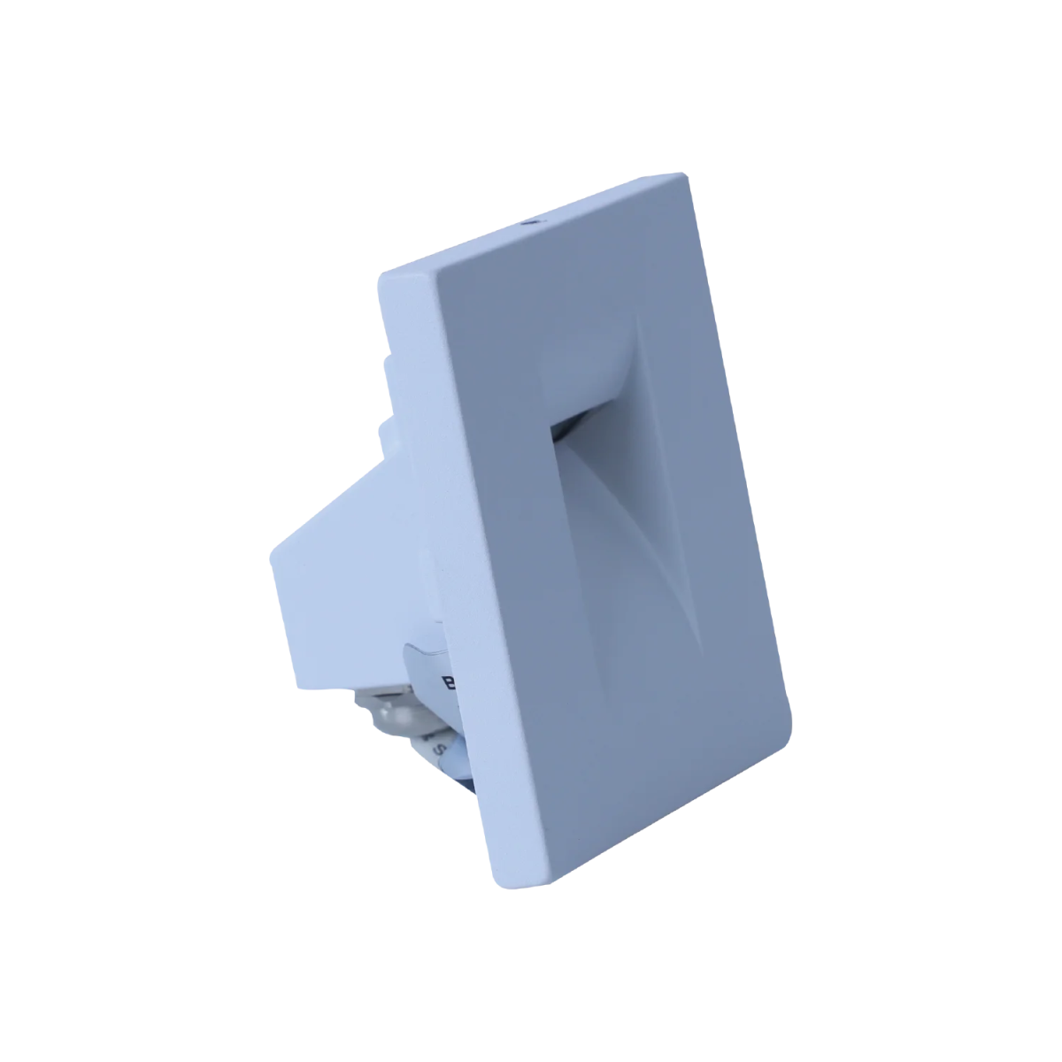 Gray square light fixture on a white background