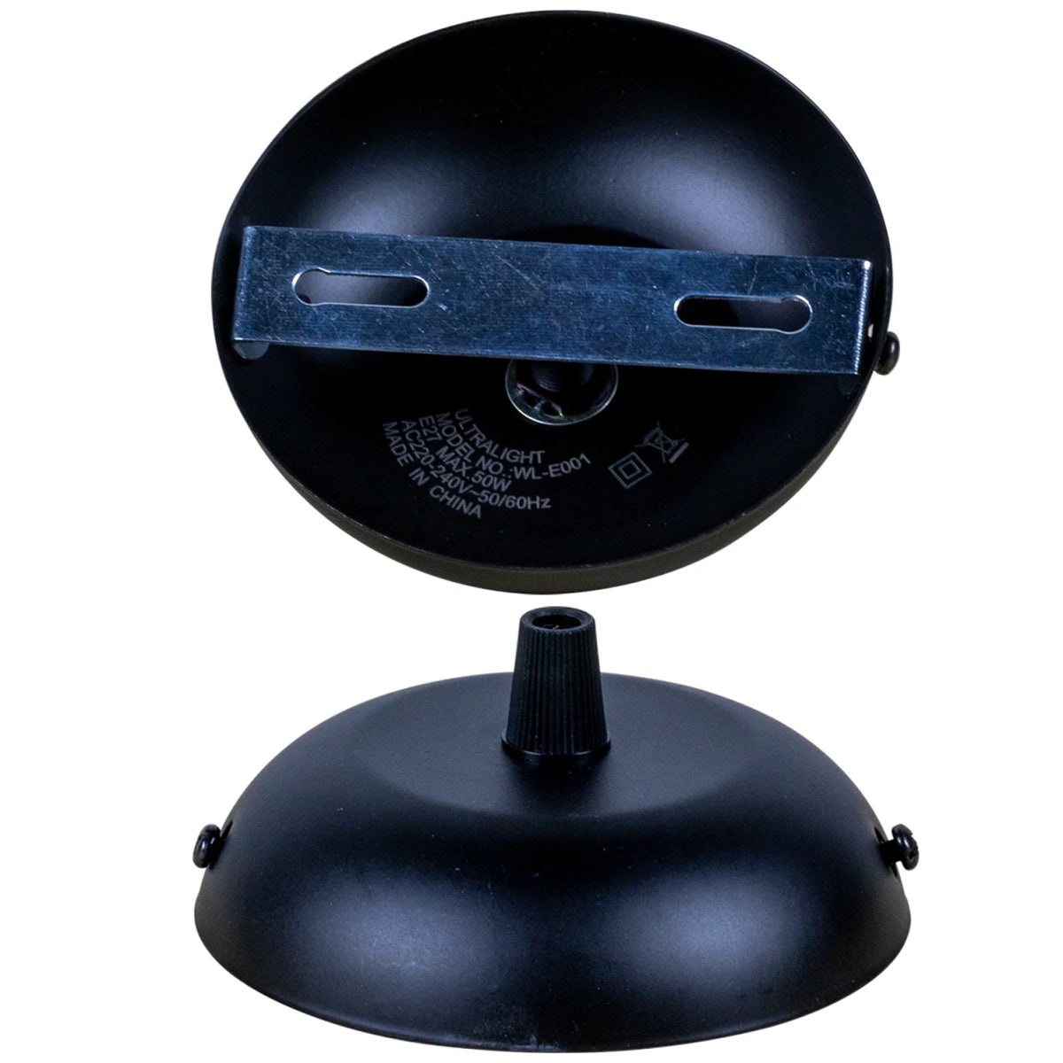 Black metal bracket on a white background