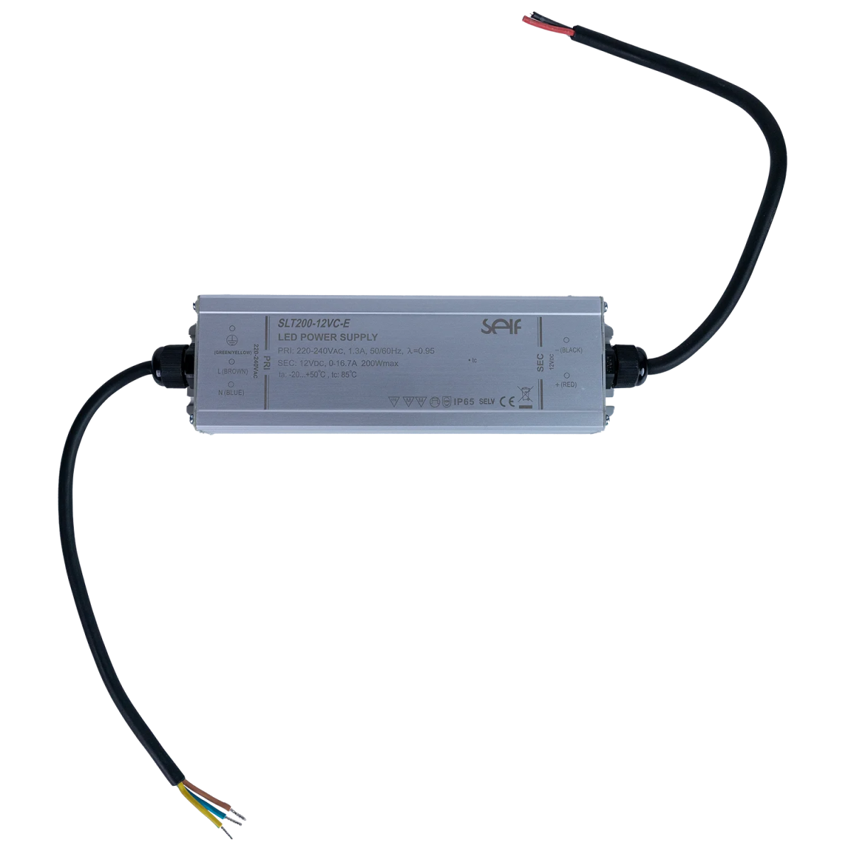 محول طاقة الترالايت مقاوم للماء 12 فولت 200 واط  IP65 (SLT200)