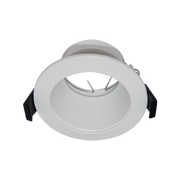 White recessed ceiling light on a white background