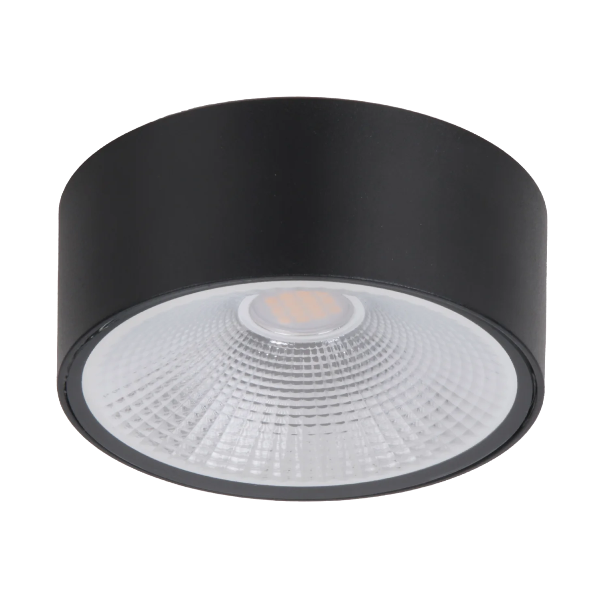 Black ceiling light fixture on a white background