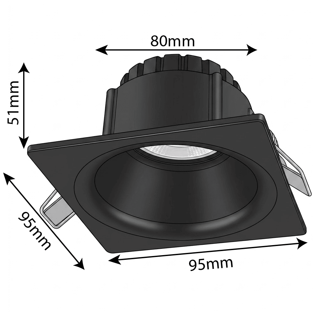 Ultralight Single Downlight Square (BA124)