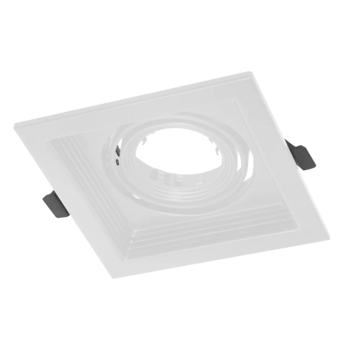 Square recessed lighting fixture on a white background