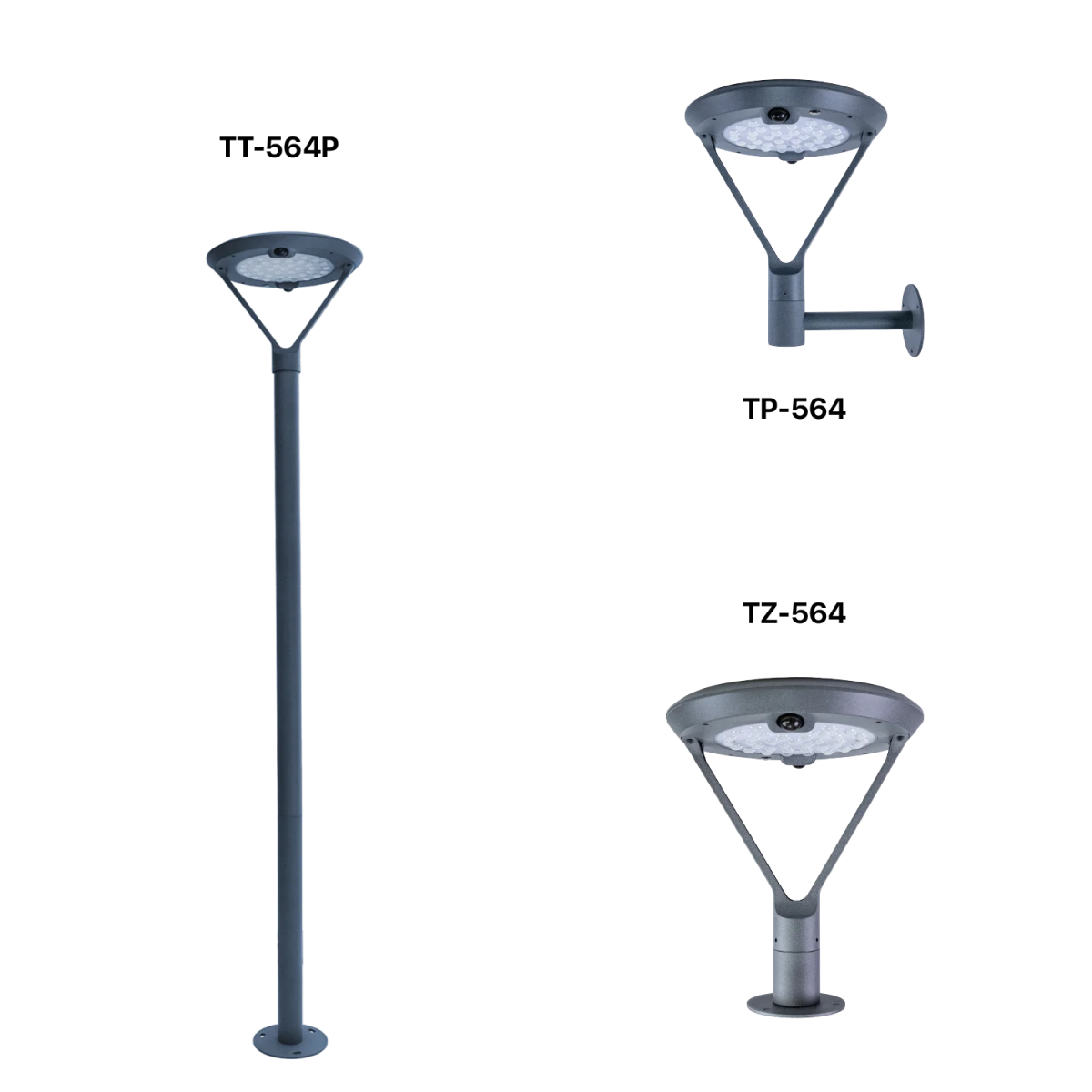 إنارة حدائق بالطاقة الشمسية الترالايت مع حساس حركة 16 واط IP55 (T564)