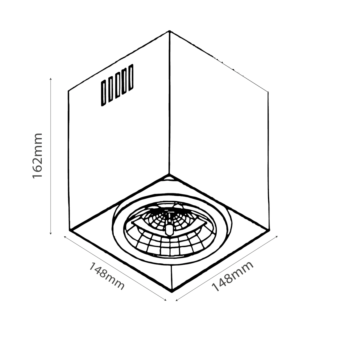 إطار إنارة سقف ظاهرة قابل للتدوير وقاعدة AR111 - تصميم عصري (C7655)