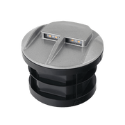 A modern ground recessed lighting fixture with dual-sided illumination, designed for outdoor use.