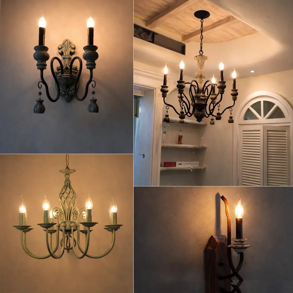 Filament LED C37-Flame bulb with clear glass design