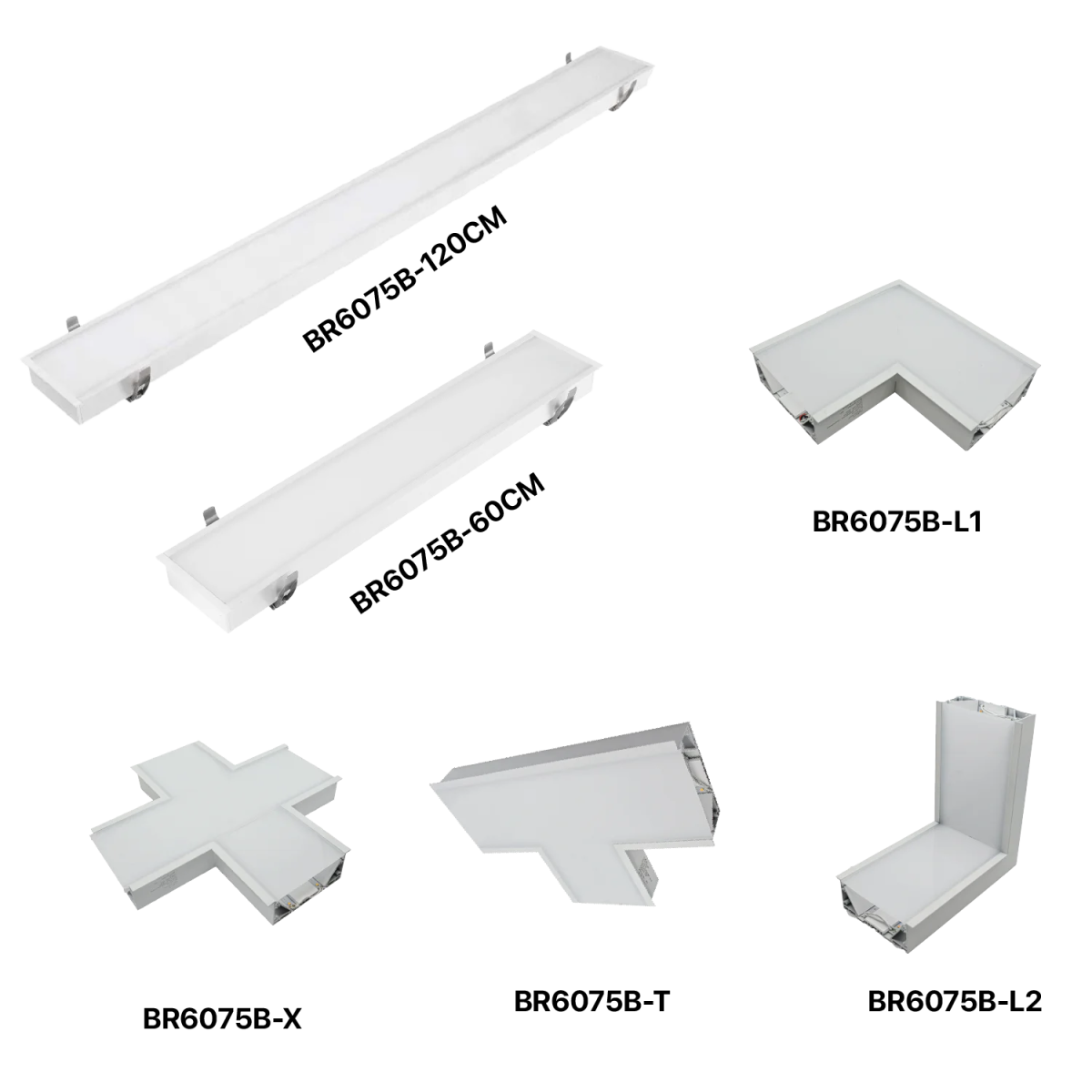 الترا لايت إنارة خطية داخل الجدار لون ابيض قابلة للتوصيل (BR6075B)