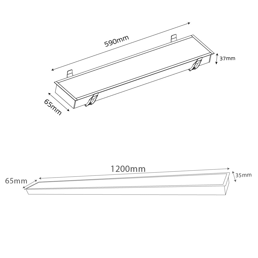 Ultralight White Linear Recessed Connectable Light - Modern Slim Design (BR6075)