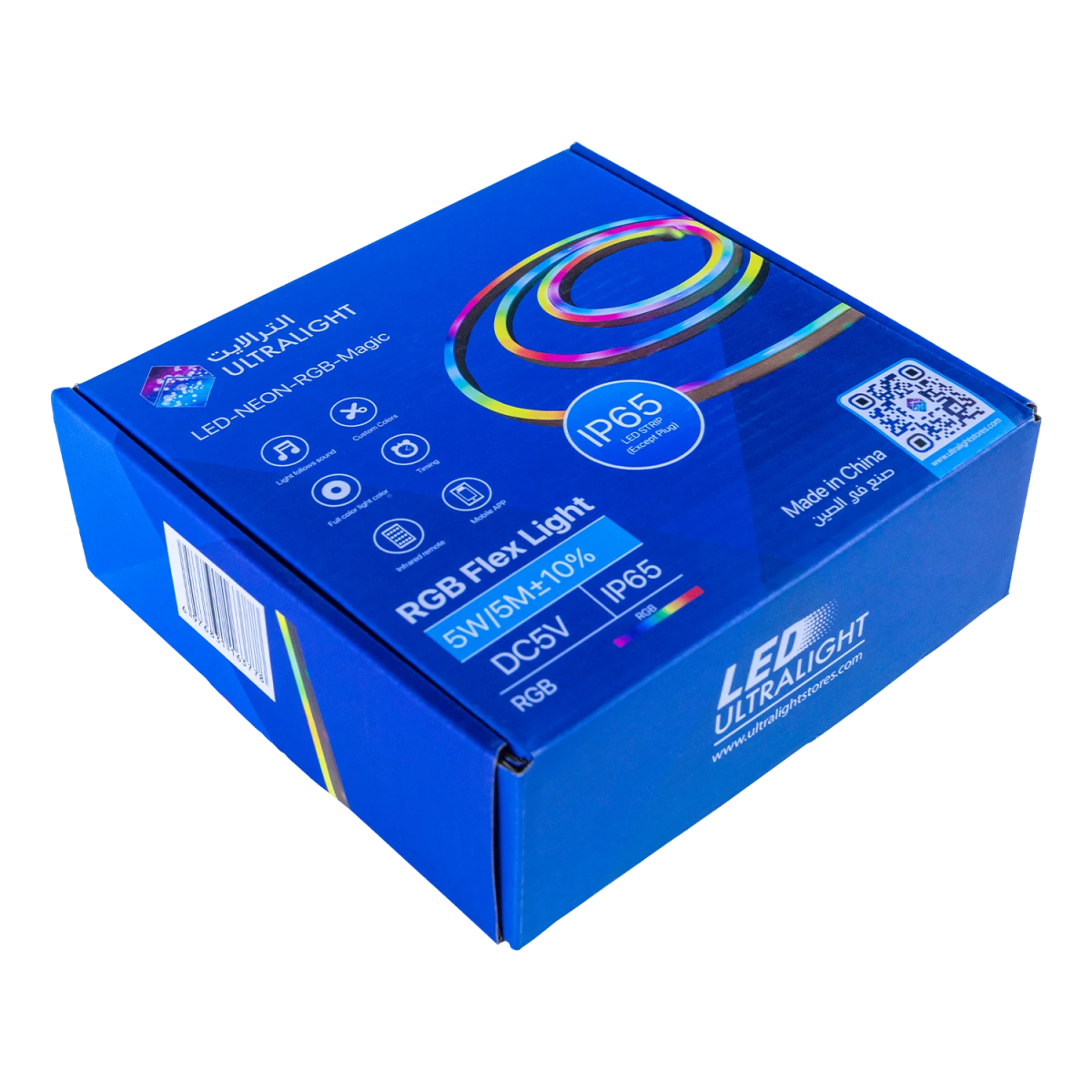 شريط إضاءة ليد مرن بتقنية USB وتزامن موسيقي - إضاءة ذكية 5 متر من الترالايت (RGB Flex Light)