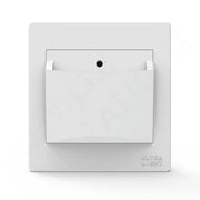 Light gray rectangular object with a small black circle and text on a white background