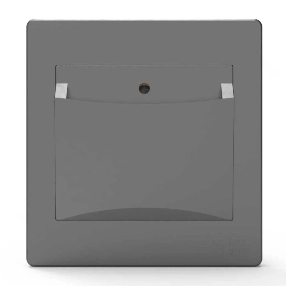 Gray pouch with a pocket on a white background