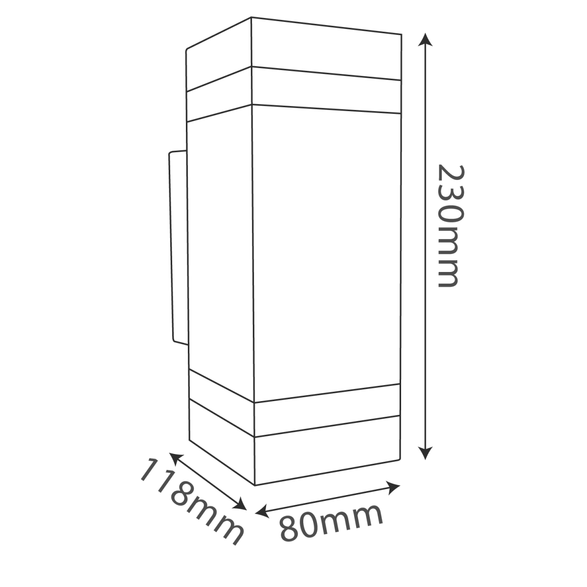 WALL LIGHT FRAME (YJ2181-2) - Modern Up & Down GU10 Outdoor Wall Light - Ultralight