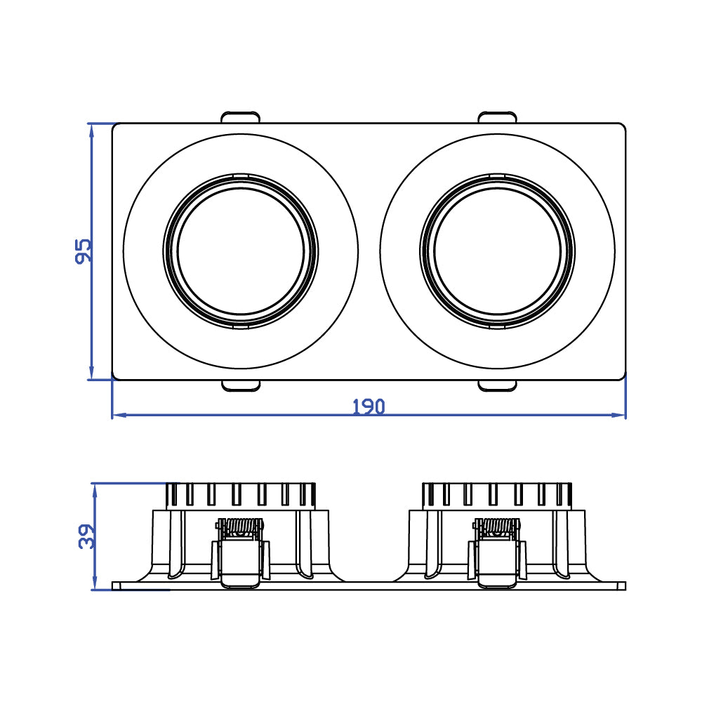 Buy Ultralight Double Downlight Square (BA124-2) - Best  from Ultralight