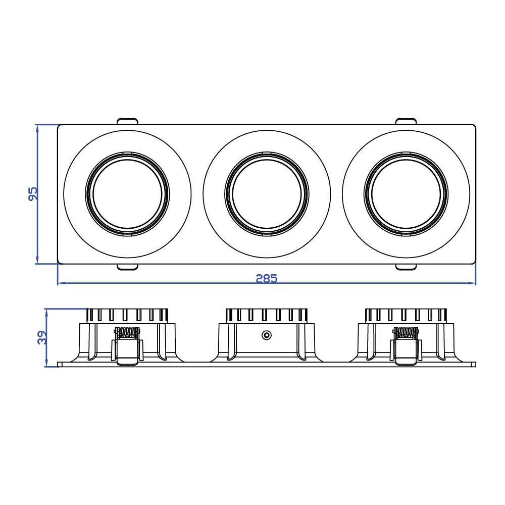 Buy Ultralight Triple Downlight Square (BA124-3) - Best  from Ultralight