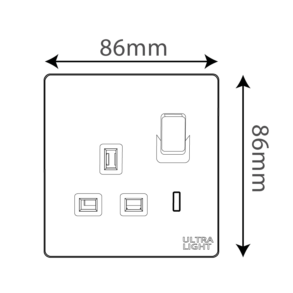 الترا لايت ديون فيش حائط 13 امبير ضمان 20 سنة (B12-017)