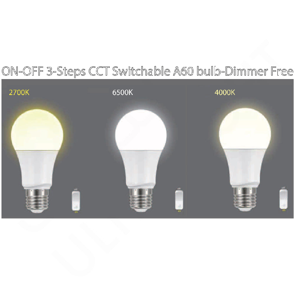 E27 لمبة ثلاثية الألوان بقاعدة (UTL806-3CS) 