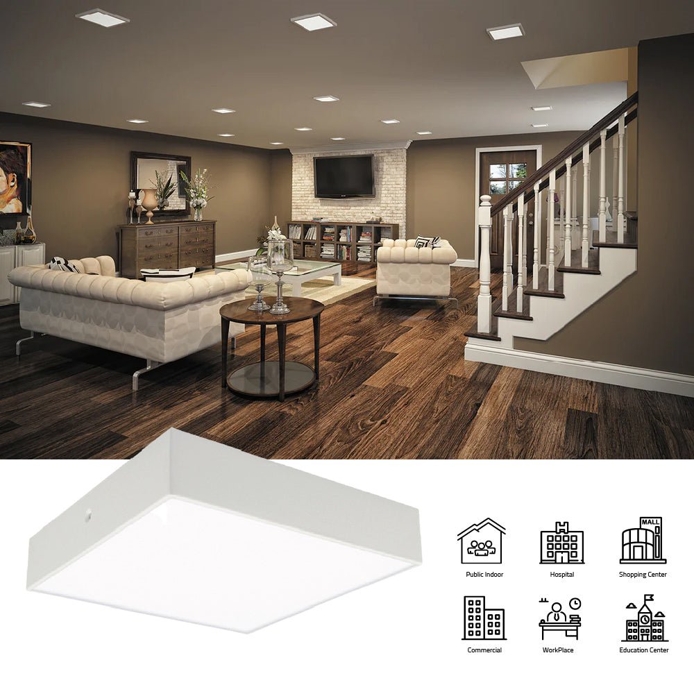 إنارة سقف لطش ليد مربعة الترا لايت (QH1229-SQ) | إضاءة داخلية عصرية
