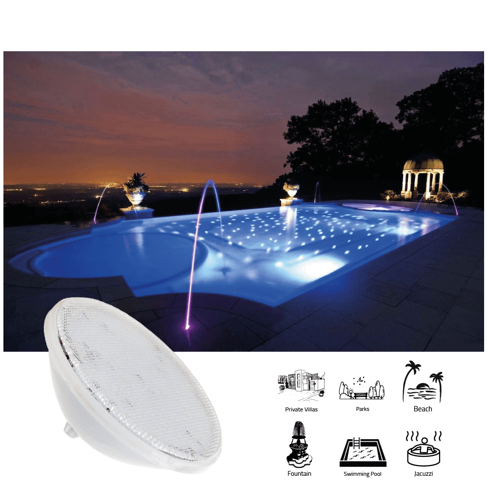 GX16D لمبة مسبح مسطحة ضد الماء بقوة 24 واط بقاعدة (BD-PAR56) 