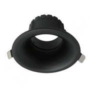 Black recessed ceiling light on a white background