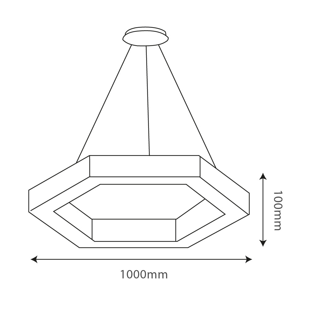 Ultralight Hexagonal Pendant Light (LN6753)