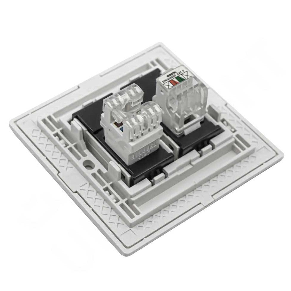 Ultralight Innova Telephone and Network Socket (W86/1TEL/1LAN)