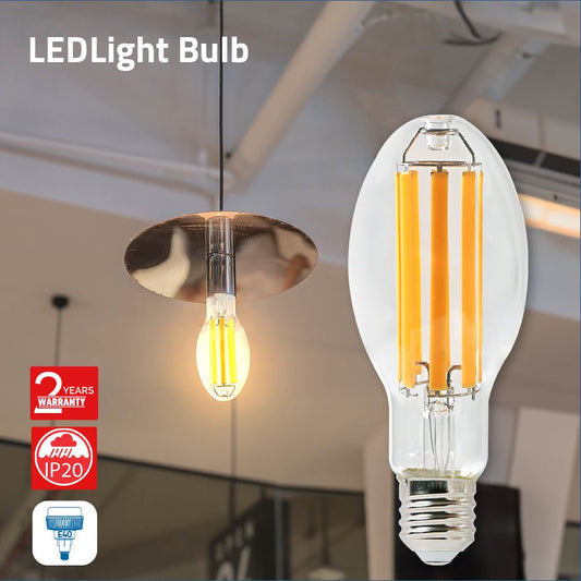 LED light bulb with a ceiling light fixture in an indoor setting