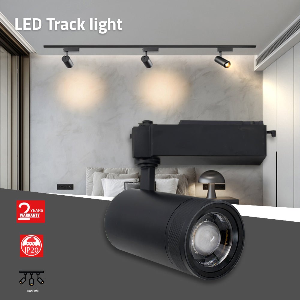 الترا لايت إنارة سكة أسود 30 واط | تصميم مغناطيسي أنيق وإضاءة داخلية احترافية (BR8108)