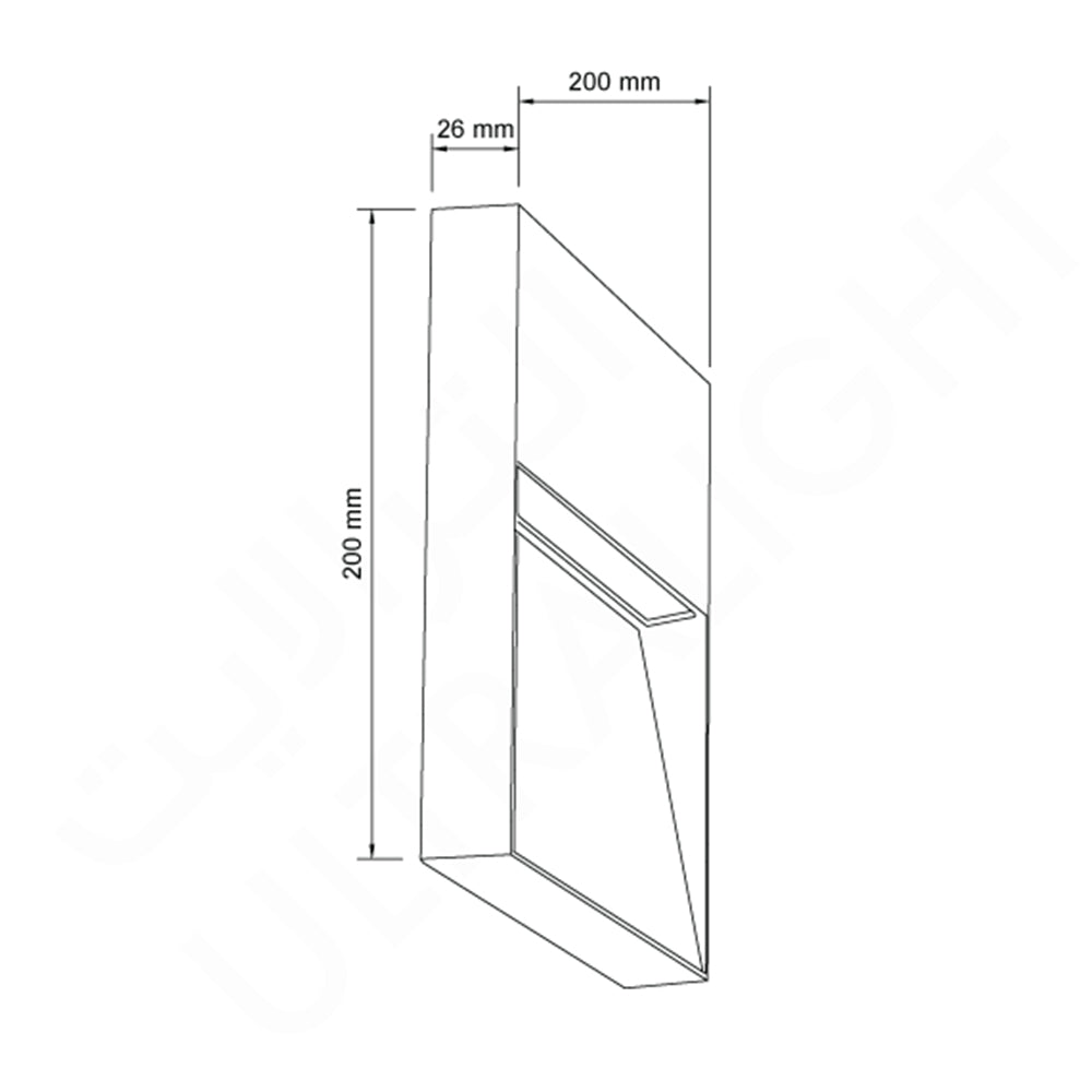 Ultralight Modern Wall Light (FYL0003) with sleek, geometric design and dimensions 200x200x26 mm for modern indoor lighting.