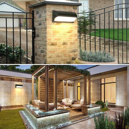 Ultralight Modern Wall Light (S/001) illuminating outdoor spaces with sleek, energy-efficient LED design and elegant modern style.