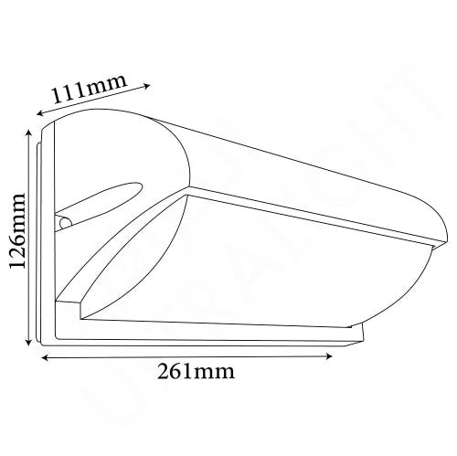 Ultralight Modern Wall Light (S/001) with sleek design and dimensions 261mm x 126mm x 111mm for elegant lighting.