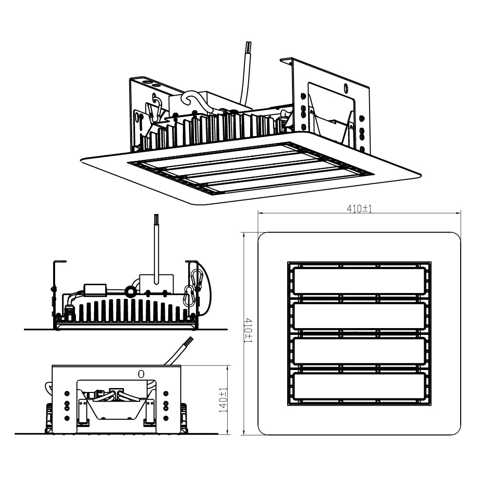 Ultralight Recessed & Pendant High Bay 150W IP65 5 Years Warranty (UTL-FL30)