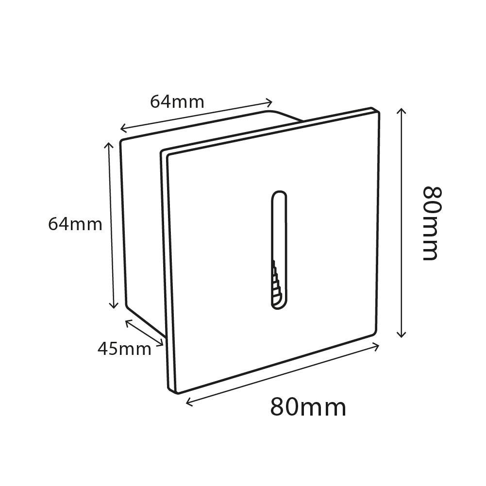 Measurement chart with dimensions labeled in millimeters on a white background