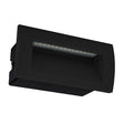 Black rectangular outdoor wall light on a white background