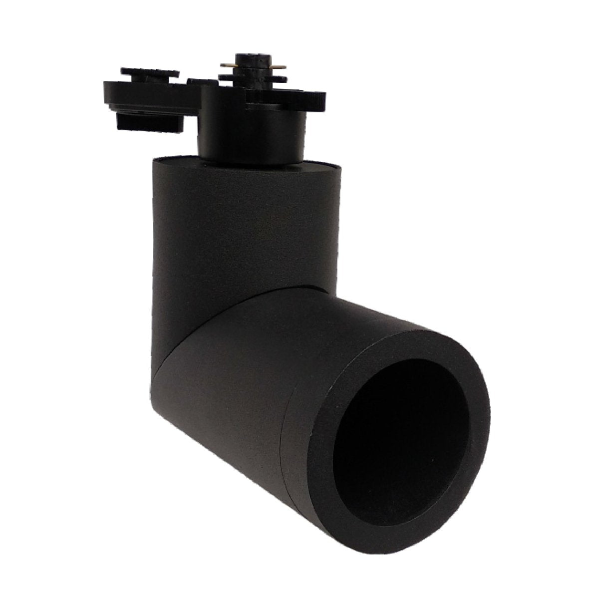 Black metal fitting on a white background