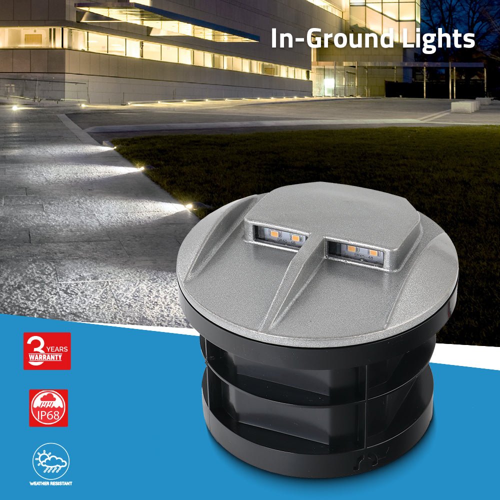 Outdoor light fixture with green LED lights on a white background