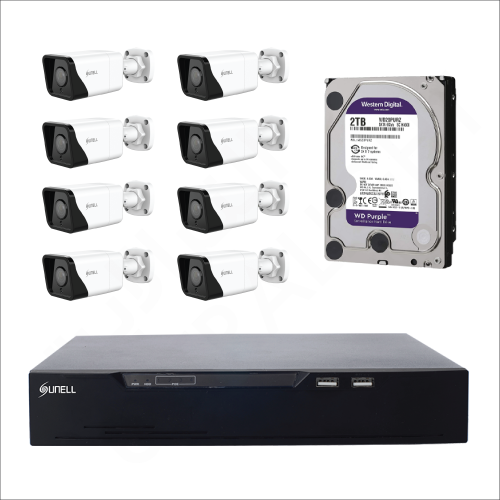 8 IP cameras (4MP) with 4TB purple WD HDD and 8 channels DVR